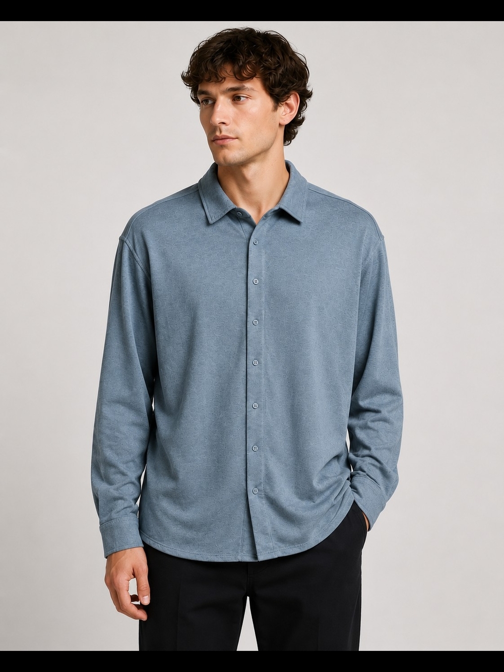The Commons Men's Long-Sleeve Button Down Shirt - Slate Blue - NWT